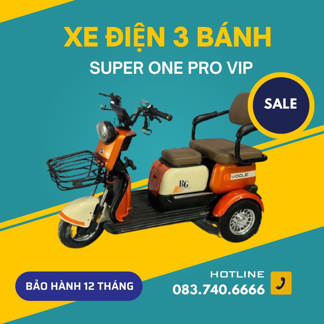 XE ĐIỆN 3 BÁNH SUPPER ONE PRO VIP